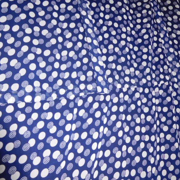 NWT 24W ANNE KLEIN FIT FLARE Eclipse/white Print Tie-waist Drawstring Midi Dress - Picture 7 of 11